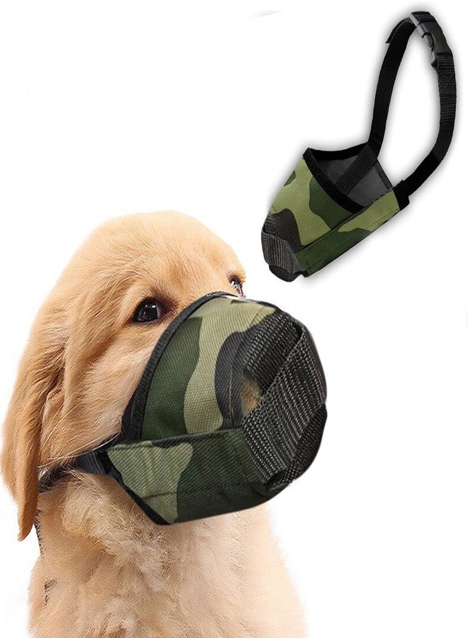 Sage Square Dog Army Muzzle, Soft Mesh Covered, Poisoned Bait Protection with Adjustable Straps, Prevent Biting Chewing & Licking for Small Medium Large Dogs (Army Muzzle, Small) - Image 1